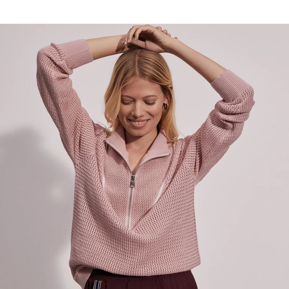 NWT Varley Cava Knit Sweater Sz XL $138 - pale mauve - Picture 5 of 7